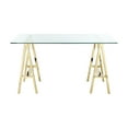 thumbnail image 5 of American Home Classic Brady Small Modern Metal and Glass Desk in Brushed Brass, 5 of 8