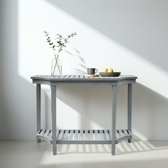 Parisloft Farmhouse Wood Console Table, Grey
