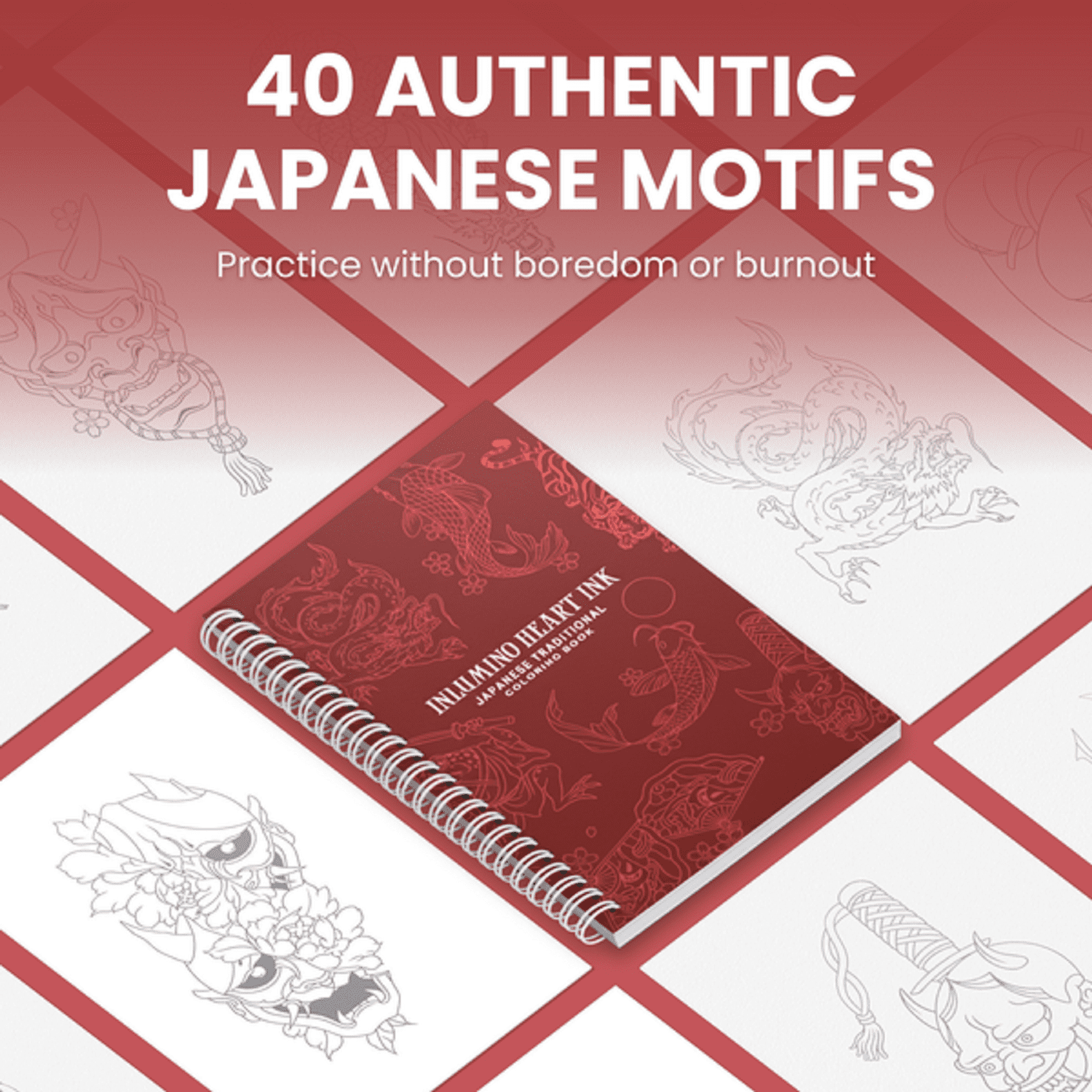 Japanese Traditional Coloring Book