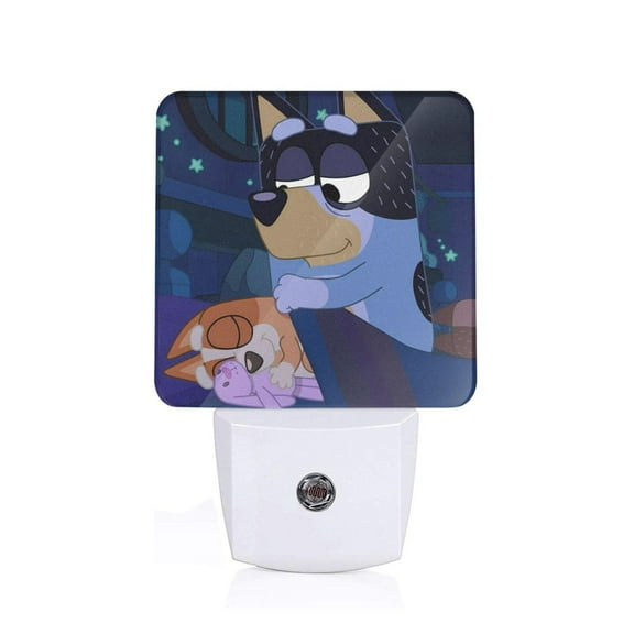 Masiiu Bluey Print LED Night Lights with Dusk to Dawn Sensor, Kids Nightlight for Bedroom,Baby Nursery,Hallway-US