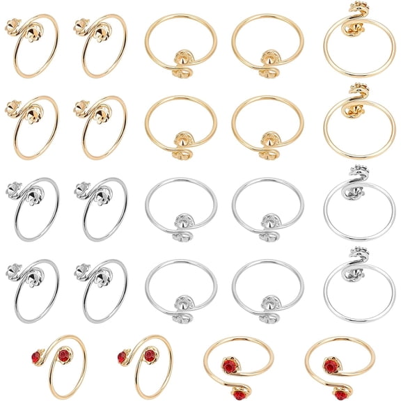 1 Box 40 Pcs Blank Ring Settings Real 18K Gold Plated Ring Blank Adjustable Finger Ring for Rings Jewelry Making 2 Colors