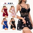 thumbnail image 4 of LWP Women Sexy Lace Babydoll Lingerie V Neck Chemise Full Slip Nightgown Sleepwear, 4 of 9