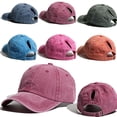 thumbnail image 7 of HOMEIORA Ponytail Baseball Cap for Women High Messy Bun Caps Washed Cotton Hats - Purple, 1 Pack, 7 of 7