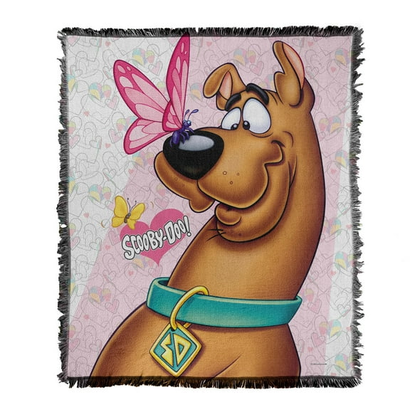 Scooby Doo! Blanket, 50'x60' Butterfly Woven Tapestry Cotton Blend Fringed Throw