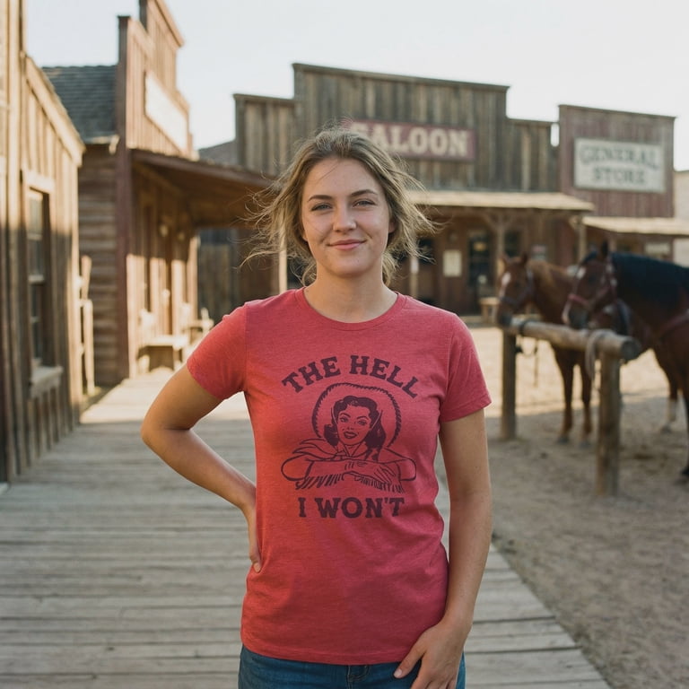 Womens The Hell I Wont T Shirt Funny Southern Accent Cowboy