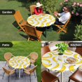 thumbnail image 4 of Yellow Banana Round Tablecloth for 45-54 Inch Tables, Fitted Table Cover with Elastic Edge, Summer Tropical Fruits Watercolor Waterproof Outdoor Table Cloth Protector for Patio Garden Dinner Picnic, 4 of 9