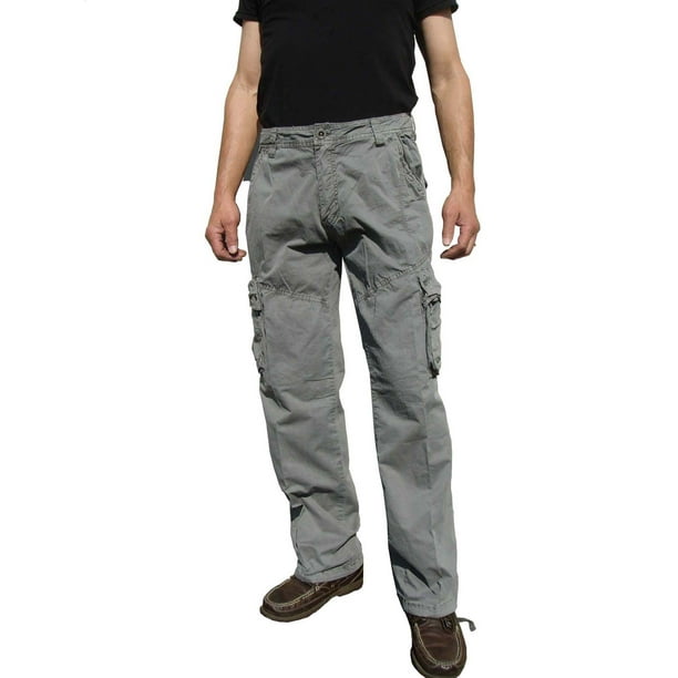 Mens Military-Style Grey Color Cargo Pants 27_36x32