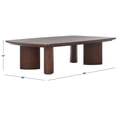 thumbnail image 3 of Safavieh Couture Barnard Wood Modern Coffee Table, Walnut, 3 of 11