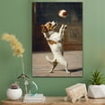 thumbnail image 2 of Russell Terrier Cute Dog Volleyball Poster Canvas – Retro Russell Terrier Dog Batter in Action With Volleyball for Themed Living Room, 2 of 5