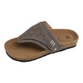 thumbnail image 5 of Rokment Wedges Orthopedic Cork Footbed Thongs Sandals for Women Boho Beach Leather Platform Slides Flip Flops Comfortable Dressy Slip on Slippers Grey Size 6.5, 5 of 7