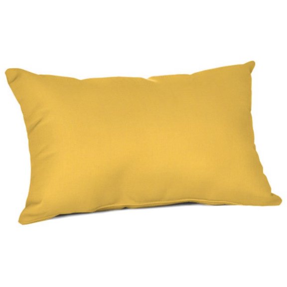Casual Cushion Outdoor Lumbar Pillow, Sunbrella Fade & Water Resistant for Patio Furniture & Porch Swings, 19"W x 12"L, 6" thick, Reversible, Spectrum Daffodil