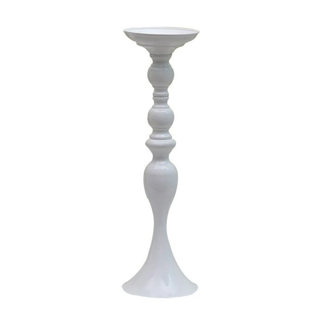 pitrice Long Stand Metal Candle Tea Light Holder Candlestick Flower Vase White-L