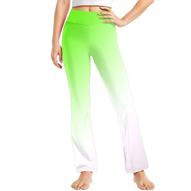 Odeerbi 2-13 Años Niñas Pierna Ancha Pantalones Yoga Gradiente Workout Danza Deportes Atlético Pantalones Elasticidad Lindo Alta Cintura Pantalones Pierna Recta