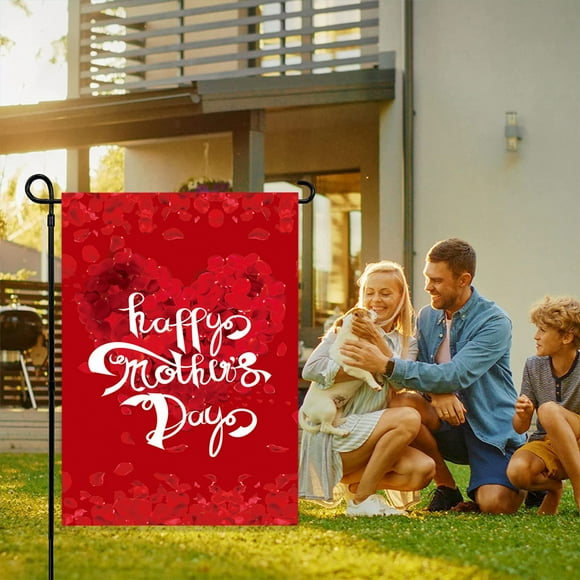 Garden Flag for Mother's Day, 30x45 cm, Sturdy Polyester Fabric with Beautiful Floral Patterns, Heartfelt Outdoor Decoration for Celebrating Moms
