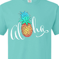 thumbnail image 4 of Inktastic Aloha- in cursive with pineapple rainbow colors T-Shirt, 4 of 5