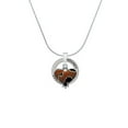thumbnail image 2 of Delight Jewelry Two-tone Enamel Cheetah Print Heart Hockey Ring Charm Necklace, 18", 2 of 4