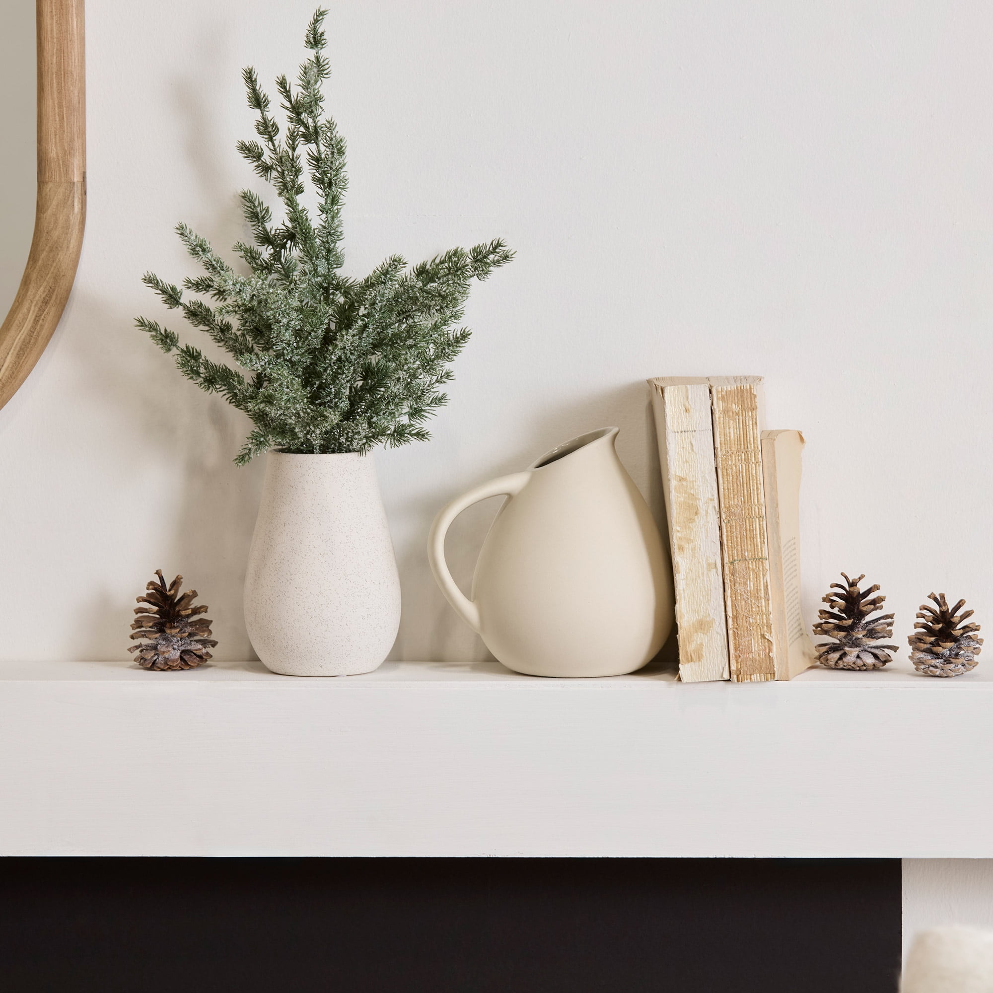 Bouclair vase with handle, Textured ceramic vase