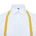 thumbnail image 3 of TOPTIE Men's Solid Suspenders Elastic 3/4 Inch X Back Adjustable Suspenders-Yellow, 3 of 7