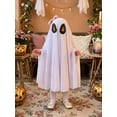 thumbnail image 3 of RUINIXCW Kids Ghost Costume Toddler Baby Girl Halloween Costume Funny Cosplay Outfit Bow White Sheet Ghost Face Cloak Cape, 3 of 10
