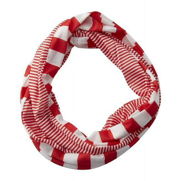 Design Imports GDY101-RED 10 x 31 in. Game Day Stripes Infinity Scarf - Red & White
