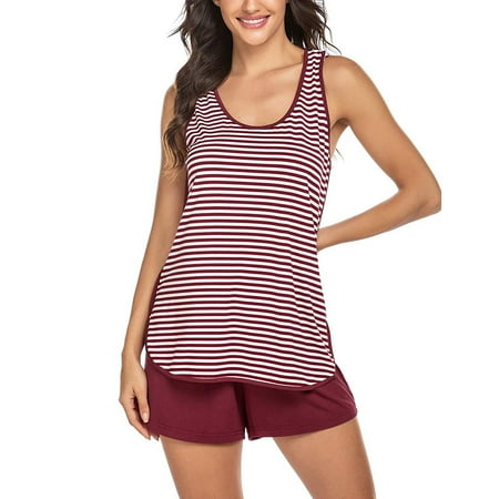 

Women Maternity Pajamas Set Nursing Tops+Pants Nightwear Wine Red L