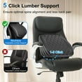 thumbnail image 2 of Nouhaus Office Ergonomic Desk High Back Executive Chair with Pop-Out Lumbar Support, Adjustable Headrest, Flip-Up Arms, Leather Home with Thick Cushion for Comfort - Black, 2 of 10