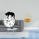 thumbnail image 2 of Reloj colgante silencioso de pared con diseño de gato, con movimiento silencioso, para sala de estar, analógico, sin , con soporte giratorio par, 2 of 8