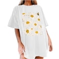 thumbnail image 1 of Faldas Cortas para Mujeres, Impresión de Flores Casual Oversized Camiseta de Manga Corta Top Hecho de 95% Poliéster 5% Spandex para Primavera Verano, Falda Corta de Verano, 1 of 7
