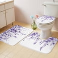 thumbnail image 2 of Purple Eucalyptus Bath Mat 3 Piece Bathroom Rug Set, Botanical Plant Rustic Branch Floral Non Slip Bath Rug Contour Mat and Toilet Lid Cover, Absorbent Shower Mats Soft Bath Rugs and Mats Sets, 2 of 8