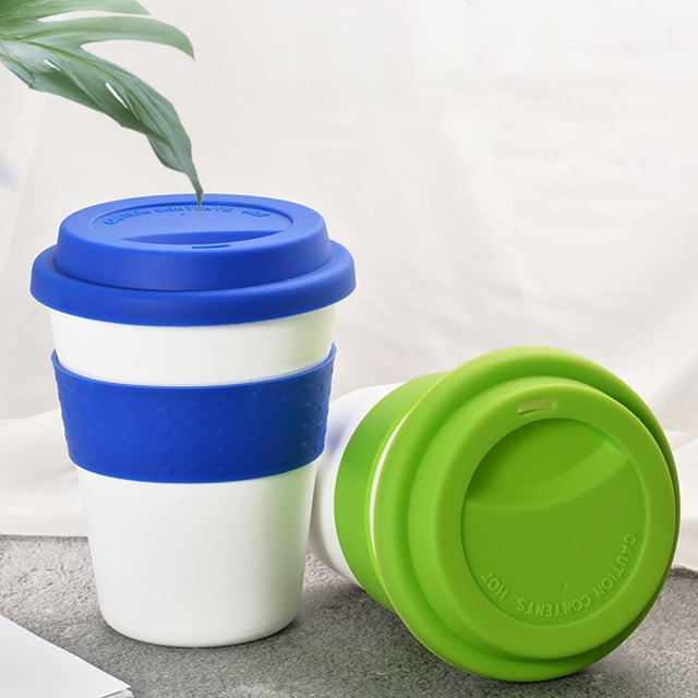 Neinkie Tasse à Café à Double Paroi, Tasse à Café Réutilisable avec Couvercle Refermable, Joint en Silicone de Qualité Alimentaire et Manchon, Gobelet à Café Isolé, Tasse de Voyage Étanche, Recyclable