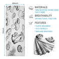 thumbnail image 2 of Black Mushroom Line White Pattern Hot Yoga Mat Towel Non Slip for Hot Yoga - Quick-Drying Yoga Mat Cover with 4 Corner Pockets with Travel Bag - Hot Yoga Towel Non Slip 70"x26", 2 of 6