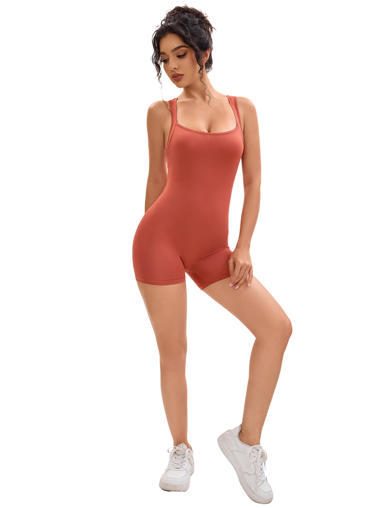 DARING DIVA Shapewear Bodysuits Rompers Sleeveless Jumpsuit S Light Brown