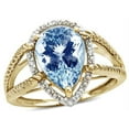 thumbnail image 2 of Star K � Pear Shape 11x8mm Simulated Aquamarine Halo Split Shank Big Stone Ring, 2 of 7