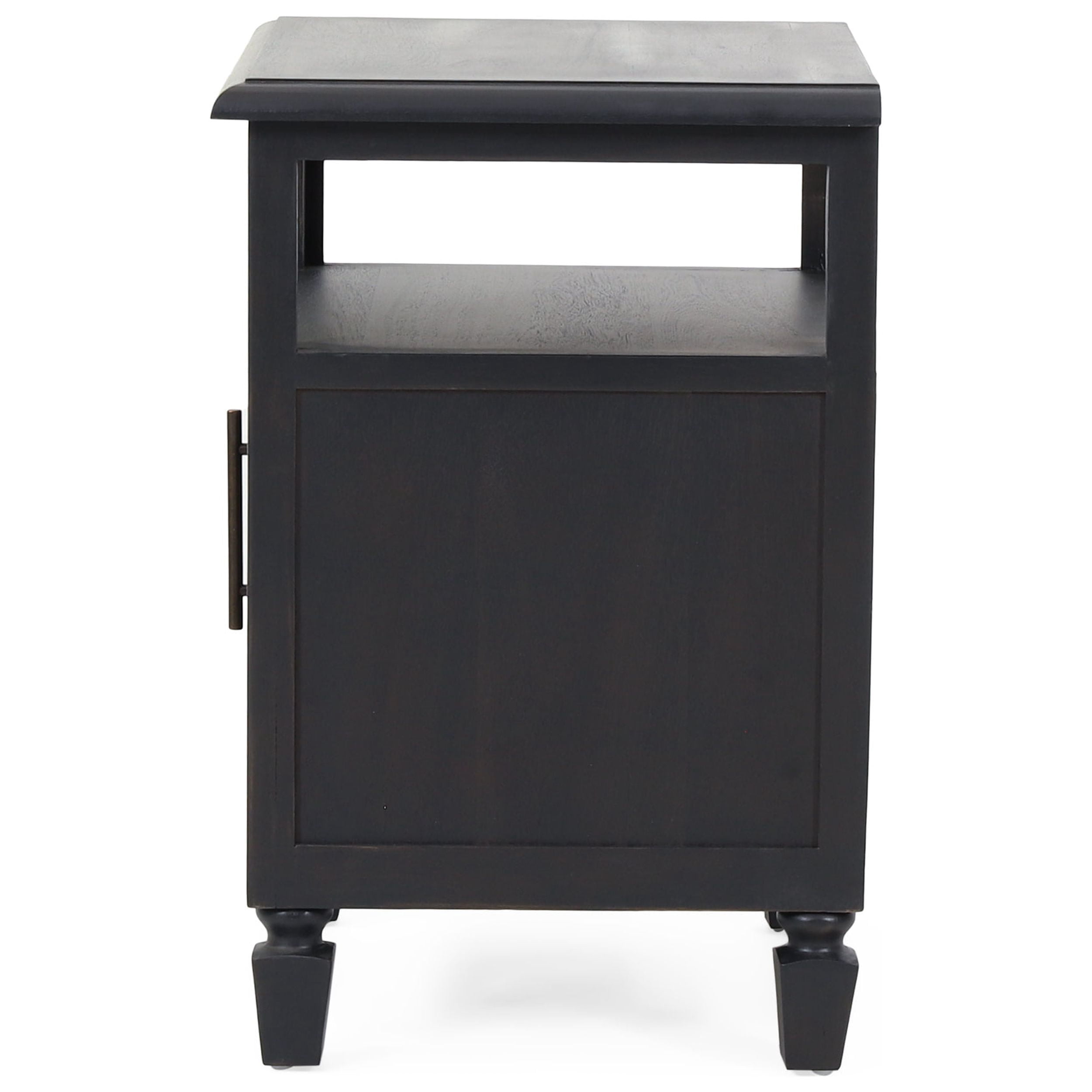 Noble House Trillium Acacia Wood and Cane Nightstand, Dark Gray