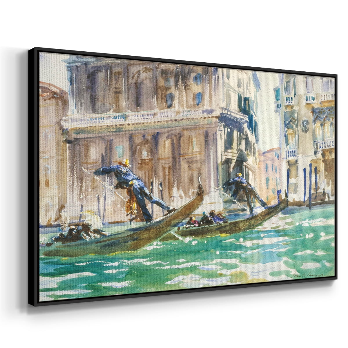 Vintage Landscape-CXLIV By Wexford Home Framed in Black Wood Gallery Wrapped Canvas 27 in. x 41 in.