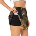 thumbnail image 1 of Balery Dinosaur Bald Eagle Pantalones cortos deportivos para mujer con forro y dos bolsillos, elásticos, para entrenamiento, gimnasio, yoga-Large, 1 of 7