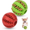 thumbnail image 1 of 6cm Natural Rubber Toy Dog Ball Set - Red and Green, 1 of 5