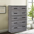 thumbnail image 2 of Better Home Products Cindy 5 Drawer Chest Wooden Dresser with Lock in Gray, 2 of 14