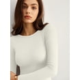 thumbnail image 2 of MOYIKO Slim Fitted Thermal Long Sleeve Shirts for Women Undershirts Crewneck Basic Tees, 2 of 7
