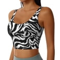 thumbnail image 2 of Zufioo Leopard And Zebra 2 Print Women's Sports Vest, U-shaped Removable Chest Pad Sports Backless Top, Suitable for Fitness and Bodybuilding, Leisure and Daily Life-Medium, 2 of 8