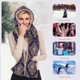 thumbnail image 7 of BZSMCE Warm Fleece Hood Scarf Wrap Vintage Floral Elegance Tapestry Pattern, 7 of 7