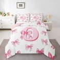 thumbnail image 1 of Erosebridal Monogrammed Bow Comforter Sets Queen Size,Personalized Initial Bedding Queen Comforter Set,Bowknot Decoration,Reversible,Ultra Soft,3-Piece, 1 of 8