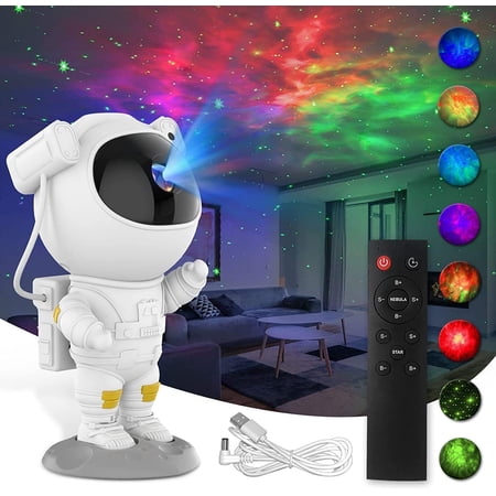 star projector galaxy night light - astronaut starry nebula ceiling led lamp with timer and remote  gift for kids adults for bedroom  christmas  birthdays  valentine s day