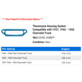 thumbnail image 2 of Thermostat Housing Gasket - Compatible with 1937, 1942 - 1960 Chevy Truck 1943 1944 1945 1946 1947 1948 1949 1950 1951 1952 1953 1954 1955 1956 1957 1958 1959, 2 of 2