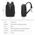 thumbnail image 5 of Yabuy 15.6 inch Large Capacity Hard Shell Waterproof Breathable Business Bag with Reflective Strip External USB Port Black, 5 of 7