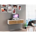 thumbnail image 2 of Manhattan Comfort Liberty Mid Century Modern Home Office Floating Desk, 42.28", Off White and Cinnamon, 2 of 8
