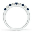 thumbnail image 2 of ANGARA Natural Shared Prong Sapphire and Diamond Half Eternity Ring in 14K White Gold for Women (Size-2.5mm) | September Birthstone, Anniversary, Jewelry Gift for Women | Natural Blue Sapphire Ring, 2 of 10