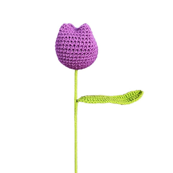 Handwoven Yarn Tulip Bouquet: Vibrant,Low-Maintenance Home Decoration!