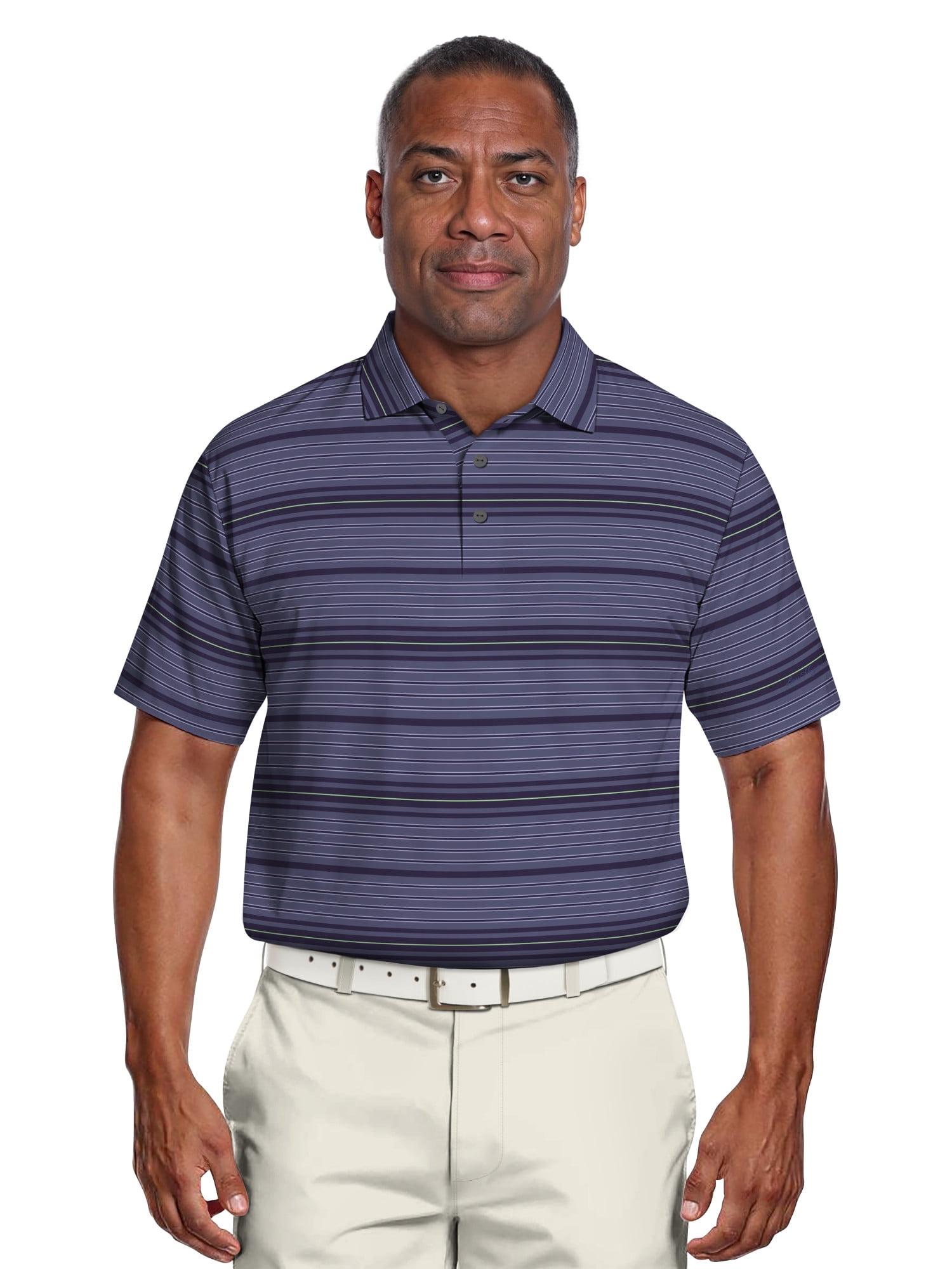 Ben Hogan Men's & Big Men's Performance Texture Stripe Short Sleeve Golf Polo Shirt, Sizes S-5XL