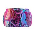 thumbnail image 2 of Disketp Neon Skull With Milkshake Estuche de Lápices de Doble Capa con Tapa Abatible y Cremallera, Organizador Escolar para Adolescentes y Adultos, 2 of 7